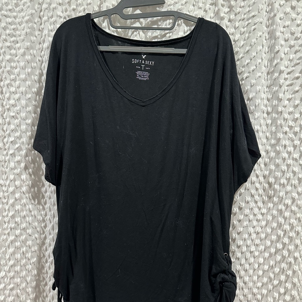 American Eagle Soft & Sexy Women's Oversized Black Top